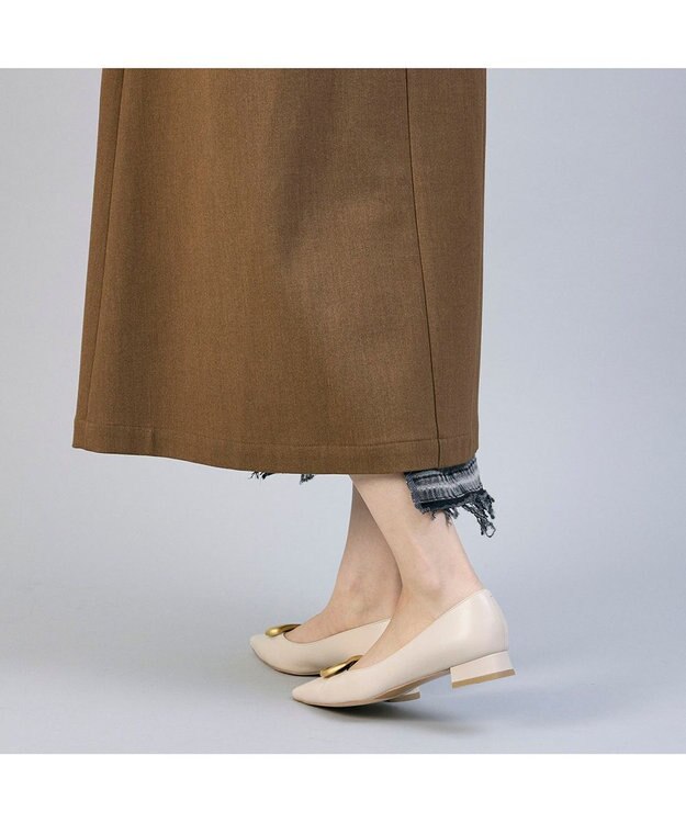 MODE ET JACOMO <MODE ET JACOMO>メタルフラットパンプス アイボリー