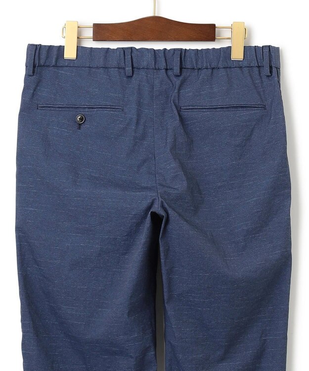 J.PRESS MEN 感動！？上品な見た目に着心地抜群なセットアップ【MECHANICAL】【超軽量 / 清涼感 / 洗える】ハイパワーストレッチ リネンルックパンツ ネイビー系