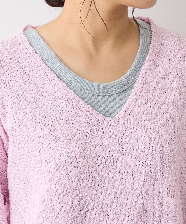CRAFT STANDARD BOUTIQUE ファンシーヤーンVネックプルオーバー Pink