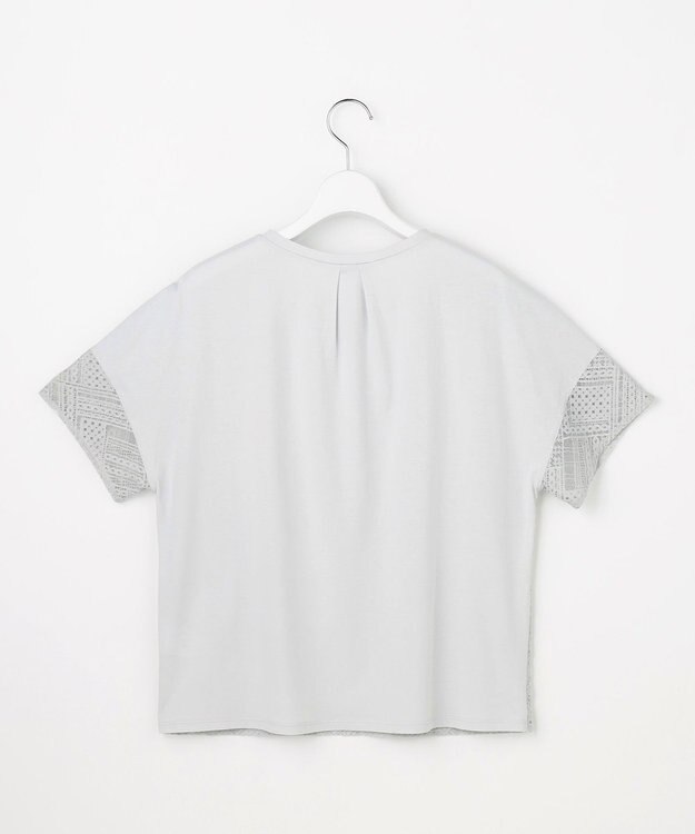 J.PRESS LADIES S 【一枚で着映え・シーンレスに活躍】タイルライクレース クルーネック カットソー グレー系