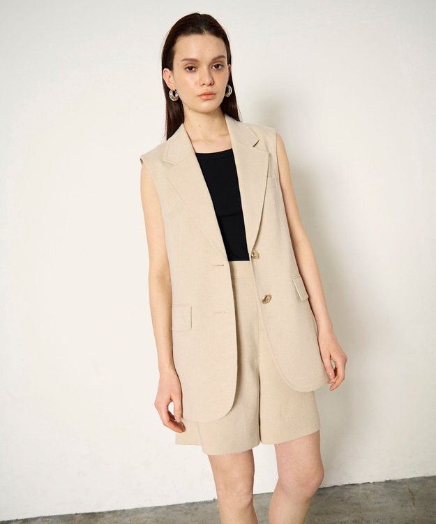 GRACE CONTINENTAL ブッチャーテーラーベスト ベージュ