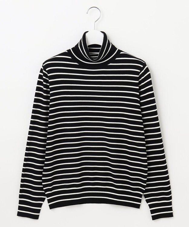 J.PRESS LADIES L 【洗える】PRINCE タートルネック ニット ブラック系1