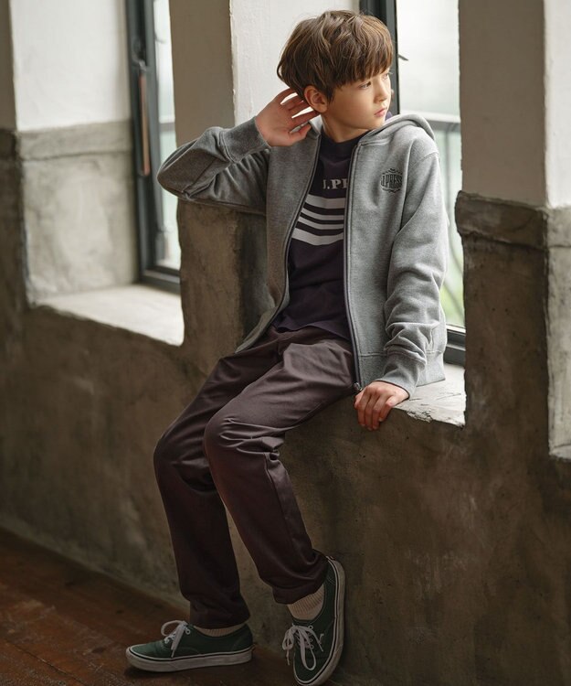 J.PRESS KIDS 【140-170cm】ロゴ入り パーカー ライトグレー系