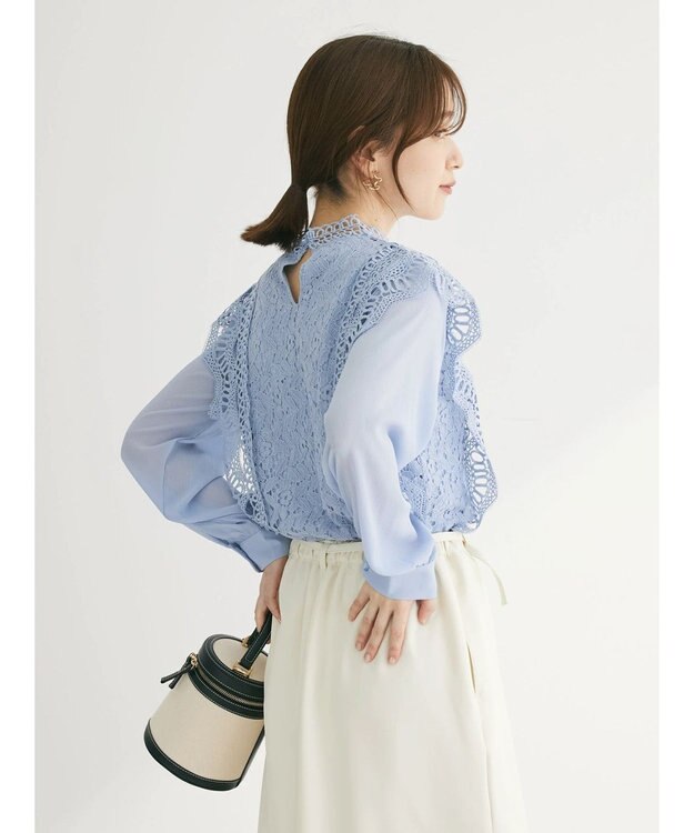 Green Parks ・Ｐｅｔｉｔ　Ｆｌｅｕｒ　イロイロレースブラウス Blue