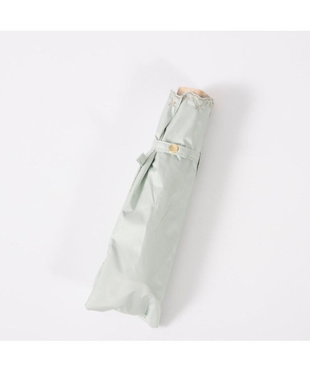 UNBILLION カシュネ cachenez /【晴雨兼用　日傘　UVカット率・遮光率100％生地使用 】PUフローラルラメ刺繍ミニ折りたたみ傘 グリーン