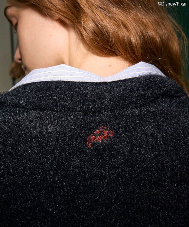 AMERICAN HOLIC 【PIZZA PLANET】衿付きニットプルオーバー Black