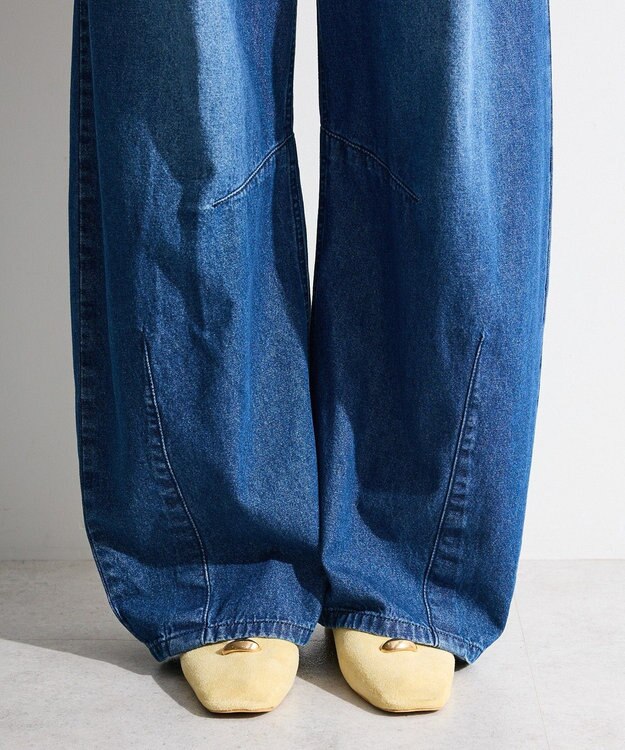 Green Parks ウエストタックコクーンデニムパンツ Indigo