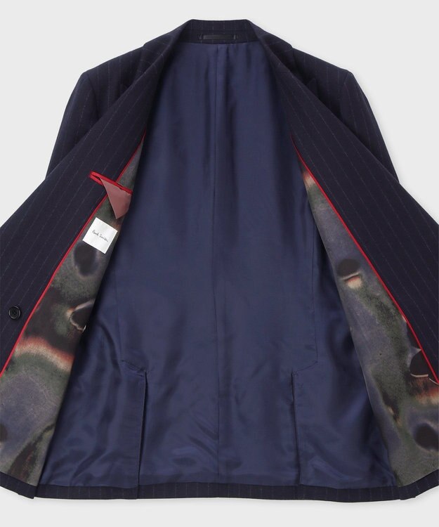 Paul Smith ストライプ ウール ダブルジャケット ネイビー