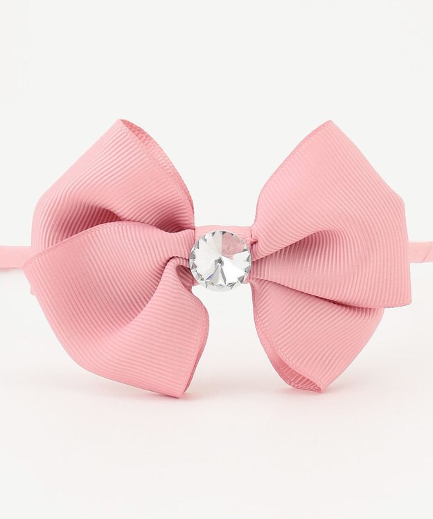 ANY KIDS リボン×ビジューカチューシャ ピンク