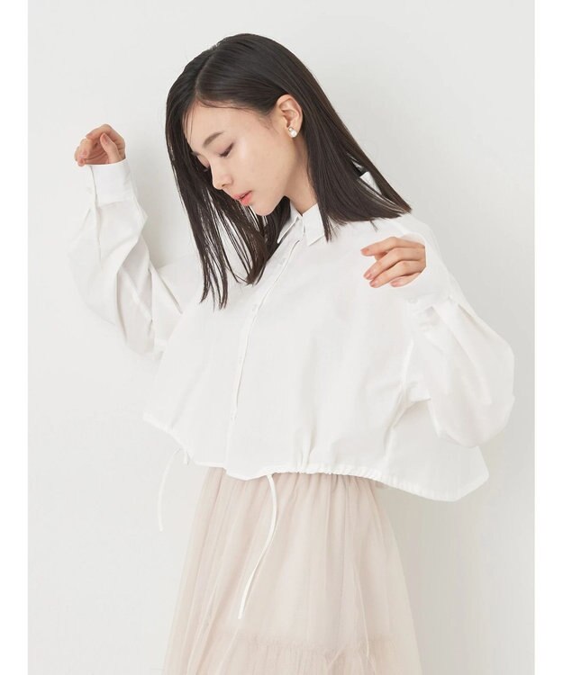 earth music&ecology ドロストヘムショートシャツ Off White