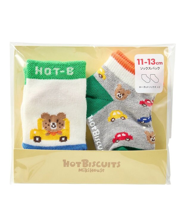 MIKI HOUSE HOT BISCUITS 【9-19cm / 靴下2足セット】ローカット ソックスパック2足セット マルチカラー
