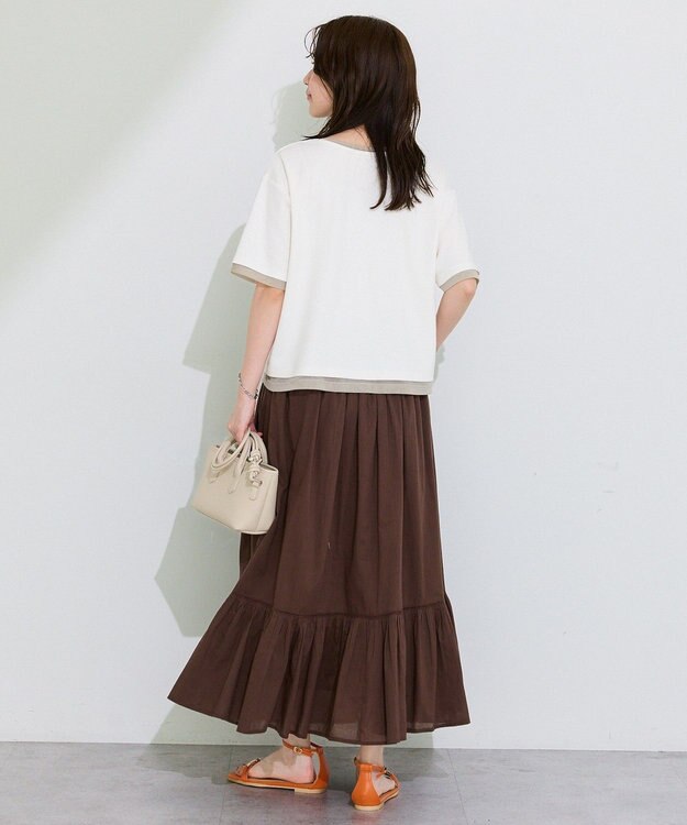 Green Parks すっきりウエストティアードスカート Brown