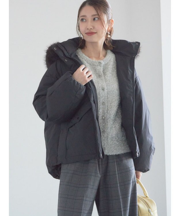 Te chichi 【宮本茉由着用】フードショートダウンジャケット ブラック