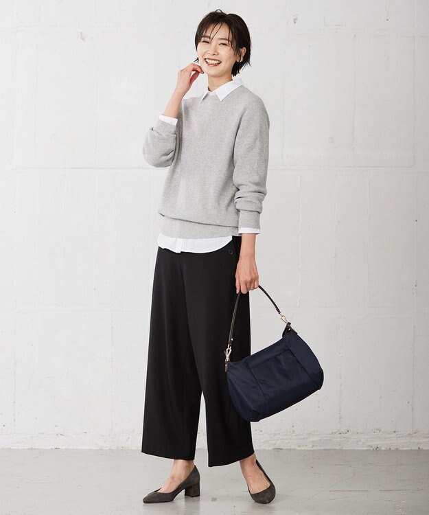 J.PRESS LADIES L 【洗える】LUREX SWEATER ニット ライトグレー系