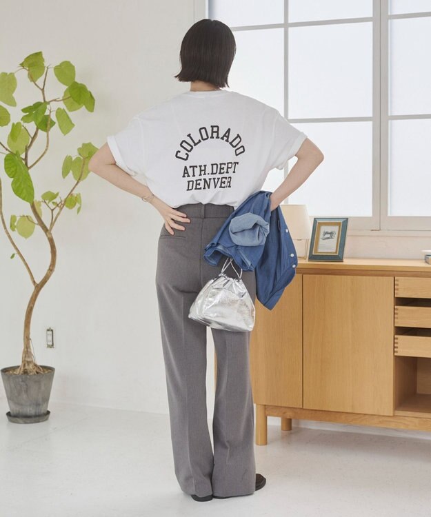 WEGO 【ANGIE VINTAGE/SMLサイズ展開】タックストレートスラックス 杢グレー