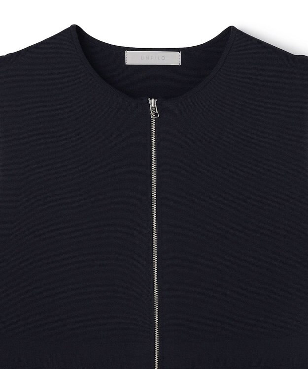 UNFILO BEAUTY FORM KNIT ZIPジレ ネイビー