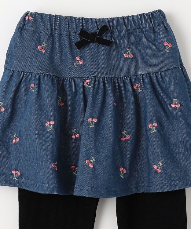 ANY KIDS デニムスカッツ ブルー×ブラック