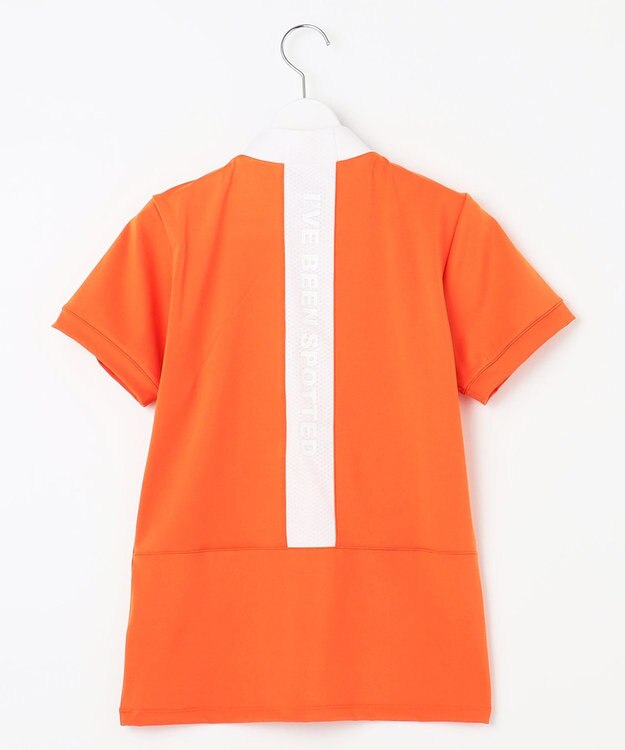 PW CIRCULUS 【WOMEN】【ストレッチ / UVケア】バックメッシュロゴ モックネック シャツ ゴルフウェア レディース オレンジ系
