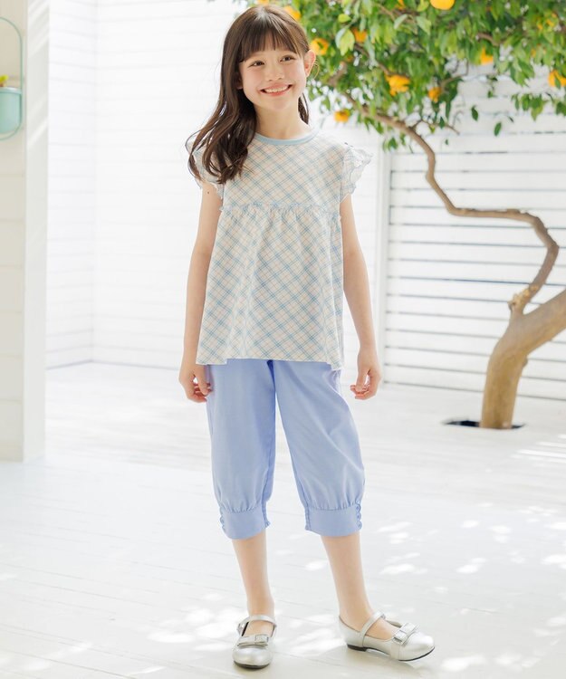 組曲 KIDS 【110-140㎝】 サマーチェックチュニック オフホワイト