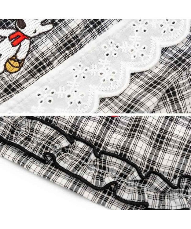 PET PARADISE リサとガスパール  ワンピース 《チェック柄》小型犬 ホワイト×ブラック