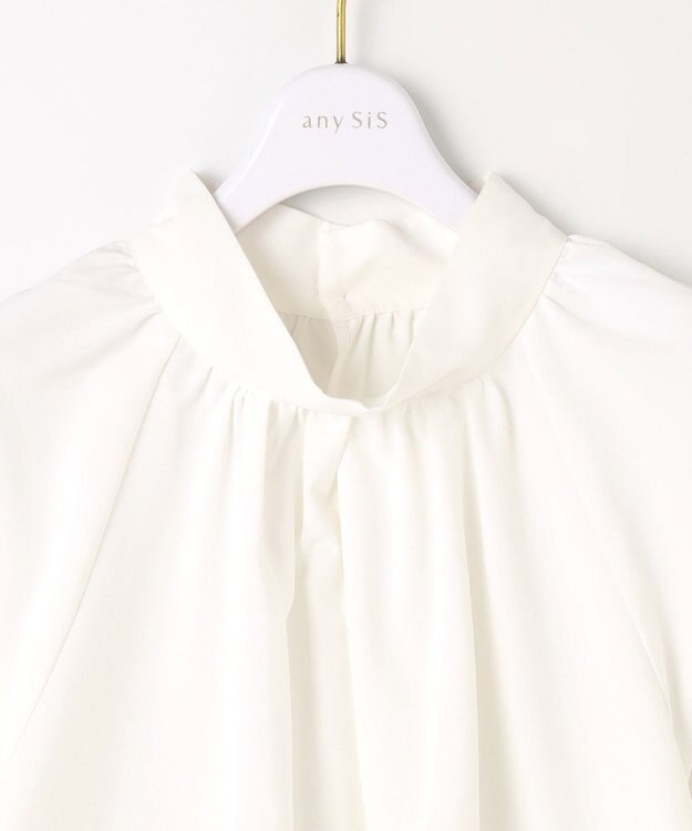 ANY SIS 【優木まおみさんコラボ】秒映えセレモニー ブラウス × ジャンパースカート オフ×ネイビー