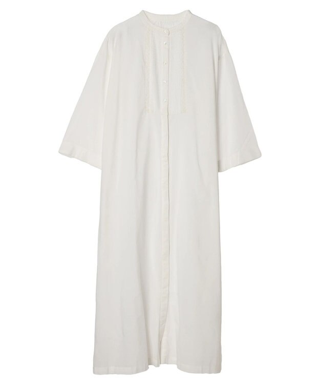 CRAFT STANDARD BOUTIQUE インド綿混レース使いワンピース Off White