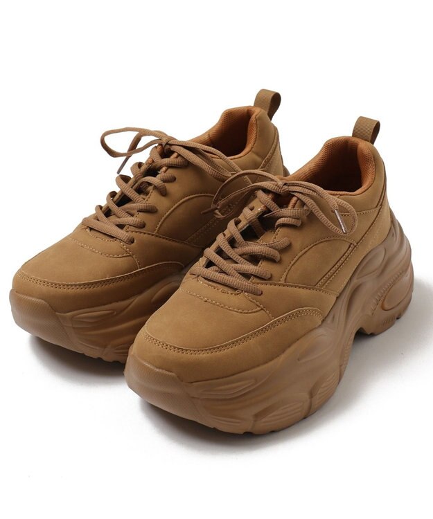 WEGO 【S～XL】クリアライトソールスニーカー キャメル