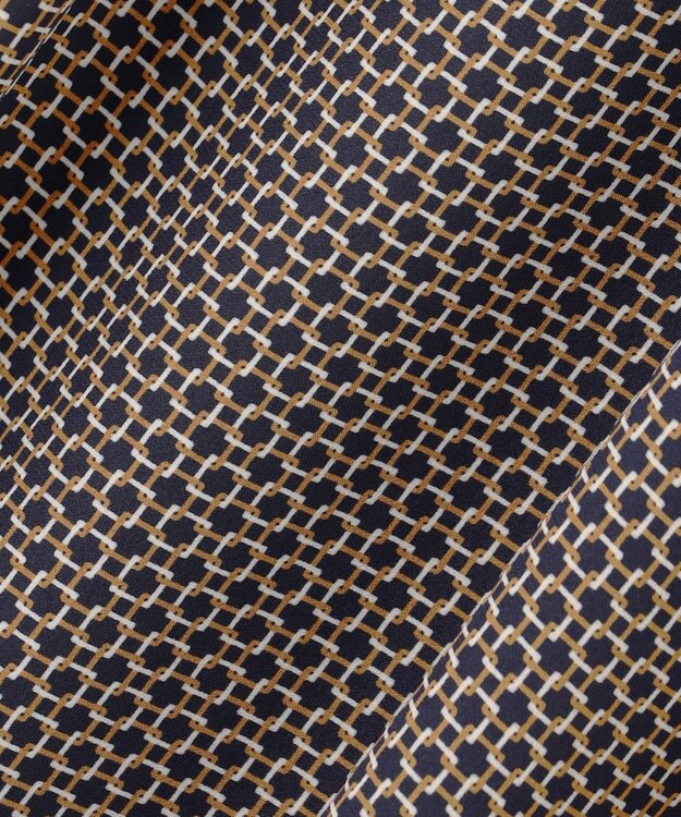 23区 S 【洗える】スクエアチェーンプリント ワンピース キャメル系