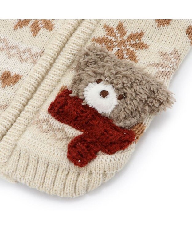 PET PARADISE ペットパラダイス くまちゃん ベスト《雪柄》小型犬 白~オフホワイト