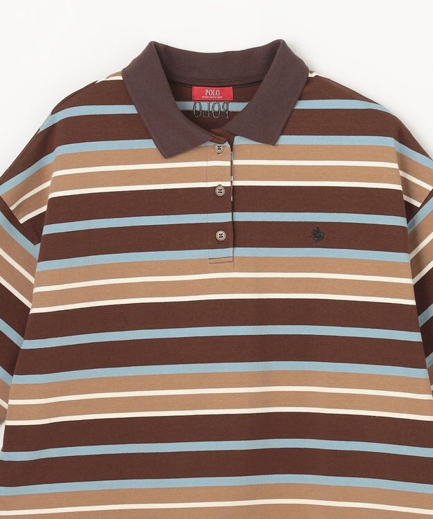 ANY 【POLO BCS別注】マルチカラー短丈ポロシャツ ブラウンボーダー