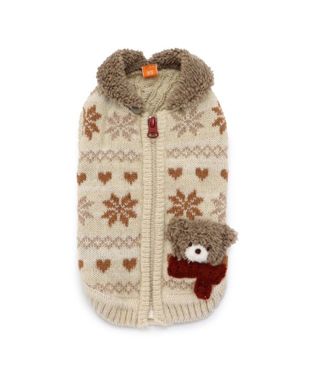 PET PARADISE ペットパラダイス くまちゃん ベスト《雪柄》小型犬 白~オフホワイト