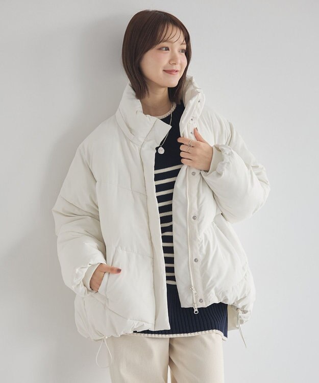 earth music&ecology 2WAYパファーブルゾン Ivory