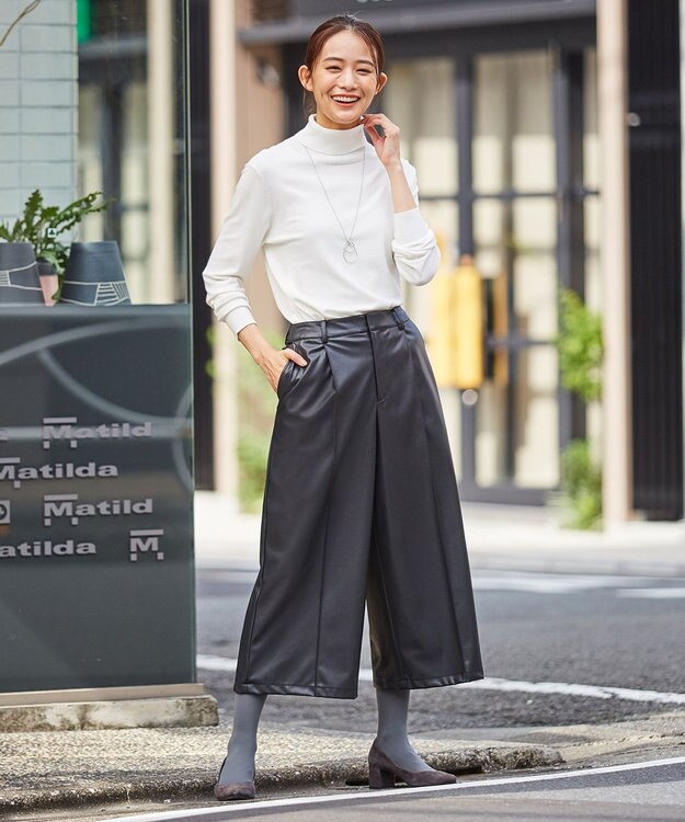 J.PRESS LADIES L 【洗える】PRINCE タートルネック ニット アイボリー系