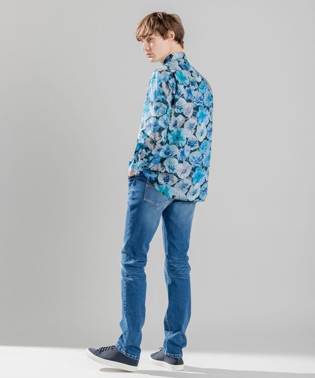 JOSEPH HOMME 【LIBERTY】 フラワープリント　レギュラーカラーシャツ ブルー系3