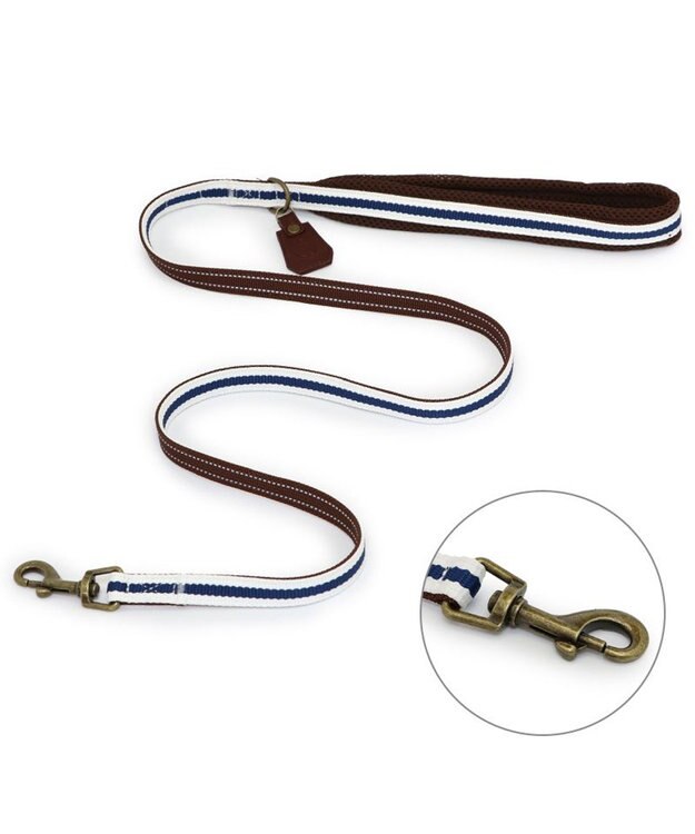 PET PARADISE ペットパラダイス ネイビー ライン入り リード ＳＳ～Ｓ 小型犬 ホワイト×ネイビー