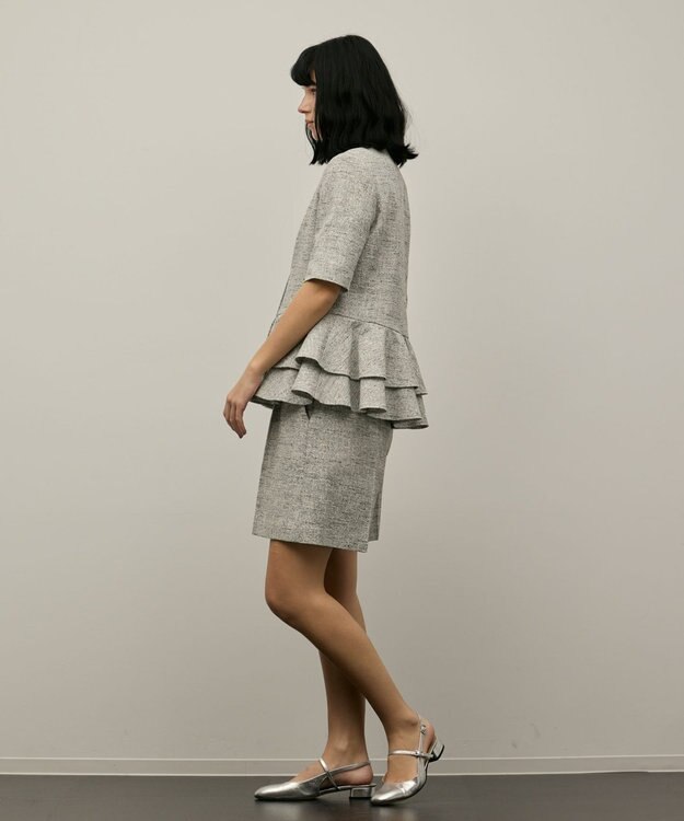 GRACE CONTINENTAL ツイードタックショートパンツ グレー