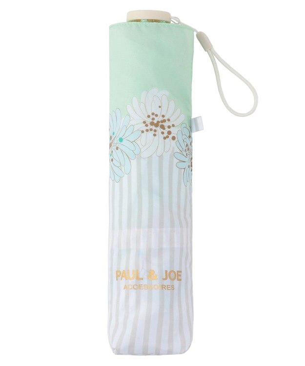 MOONBAT ポール＆ジョー アクセソワ 折りたたみ傘 【超軽量】ストライプ×クリザンテーム ミントグリーン