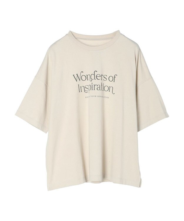 Green Parks シンプルフェミニンロゴチュニック Light Beige