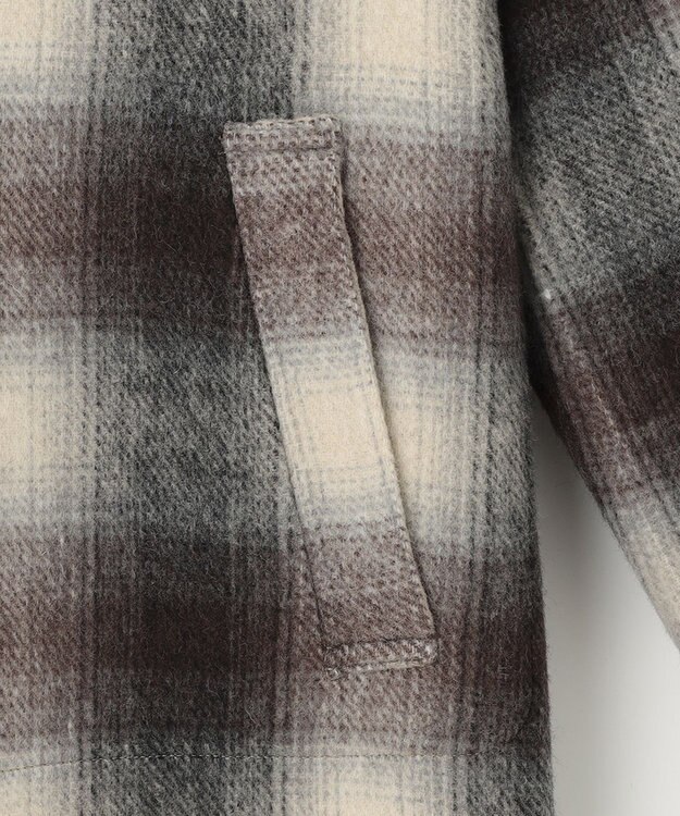 自由区 【リバーシブル】ウールリバー ノーカラーロングコート キャメル系