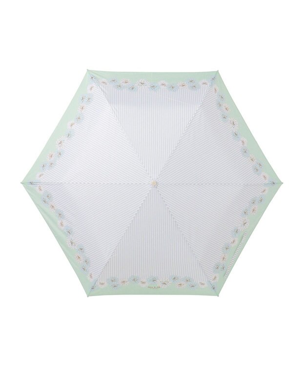 MOONBAT ポール＆ジョー アクセソワ 折りたたみ傘 【超軽量】ストライプ×クリザンテーム ミントグリーン