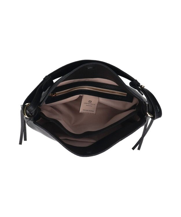 INTER-CHAUSSURES 【LORISTELLA】シュリンクレザーハンドバッグ ブラック