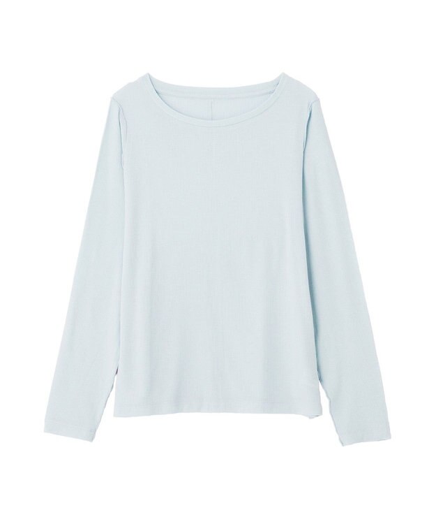 earth music&ecology 微シアーメロープルオーバー Light Blue