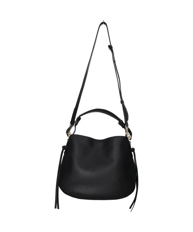 INTER-CHAUSSURES 【LORISTELLA】シュリンクレザーハンドバッグ ブラック