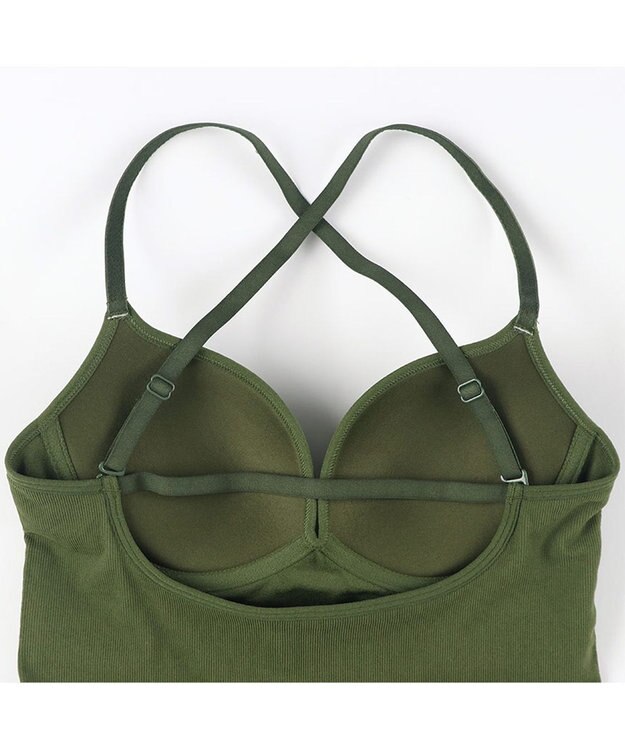 WACOAL 【GOCOCi ゴコチ】 カップ付きインナー ぴったりフィット ズレにくい 洗濯機洗い可能(ネット使用) ブラキャミソール ブラトップ レディース ノンワイヤー UGG122 /ワコール グリーン