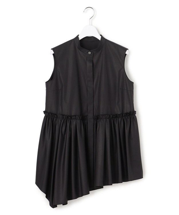 23区 【R(アール)】ルミナスコットン イレギュラーヘム ブラウス ブラック系