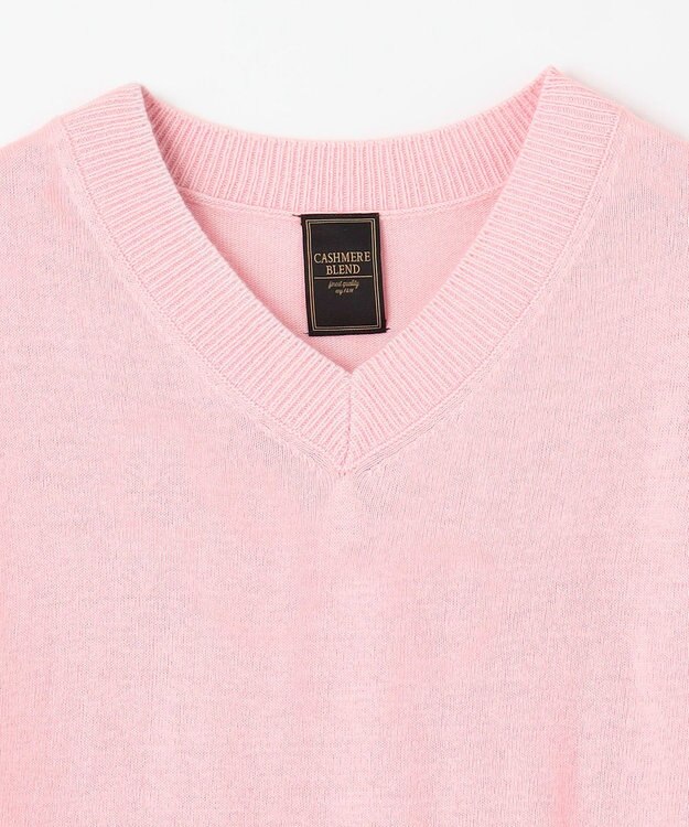 ANY 【手洗い可】イタリーヤーンウールカシミヤミックスＶネックプルオーバー ペールピンク