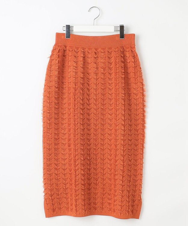 自由区 L 【セットアップ対応・洗える】シアーカットジャカード スカート グラムレッド