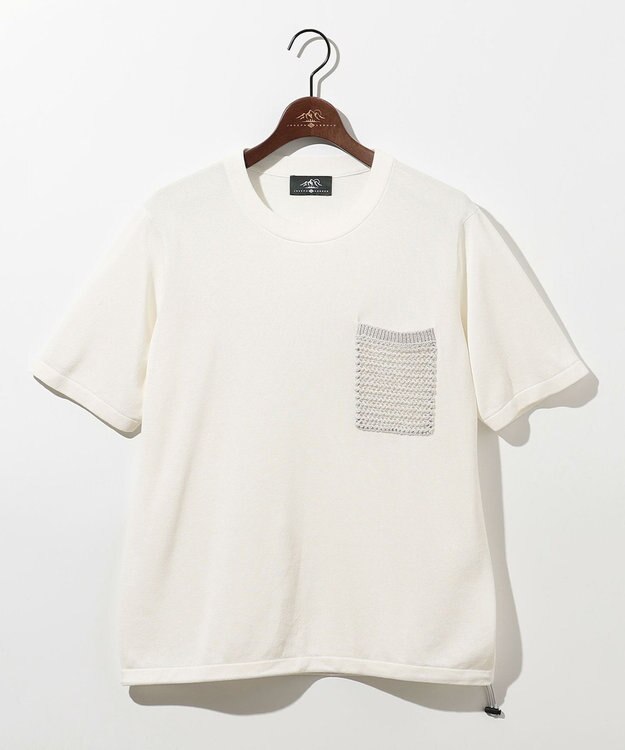 JOSEPH ABBOUD MOUNTAIN 【エコ素材・軽量・通気性・速乾性】ペーパーヤーンニット Ｔシャツ ホワイト系