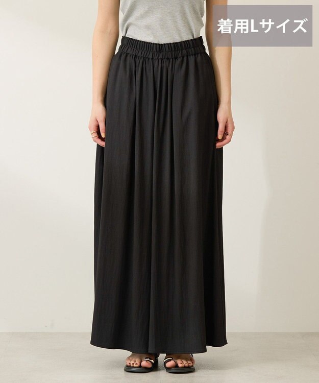 AMERICAN HOLIC (選べる丈２サイズ)接触冷感ギャザースカーチョ【WEB限定カラー有り】 Black