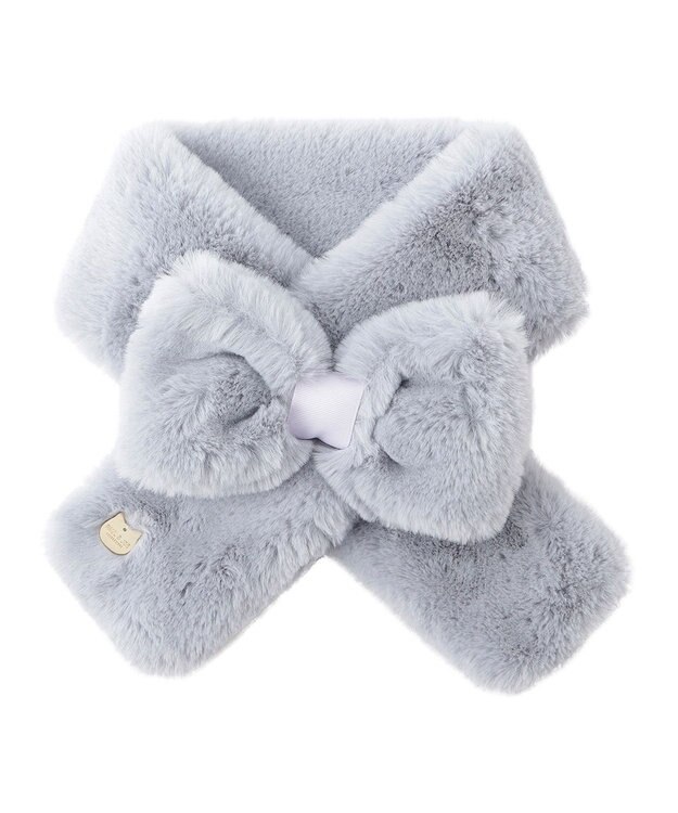 MOONBAT 【新色追加】PAUL & JOE ACCESSOIRES フェイクファーリボンマフラー ペールスカイ